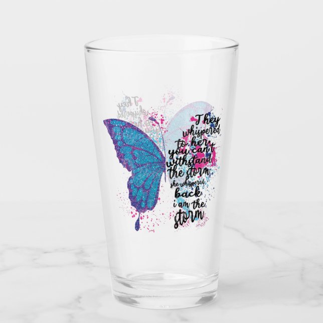 Verre de citation papillon motivationnel (Devant)