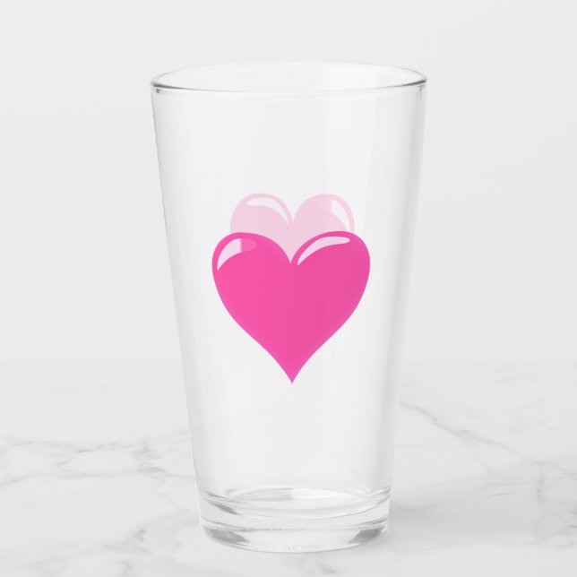 Verre de coeur rose (Devant)