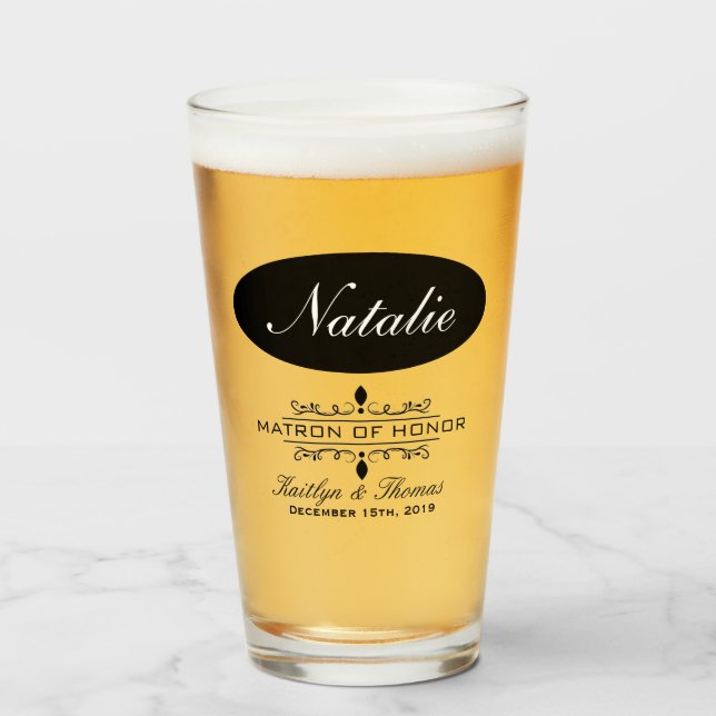 VERRE DE FÊTE DE MARIAGE DE MATRONNE D'HONNEUR PER (Devant (rempli))