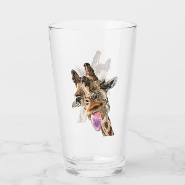 Verre de girafe drôle (Dos)