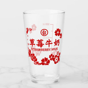 Verre de lait de fraise