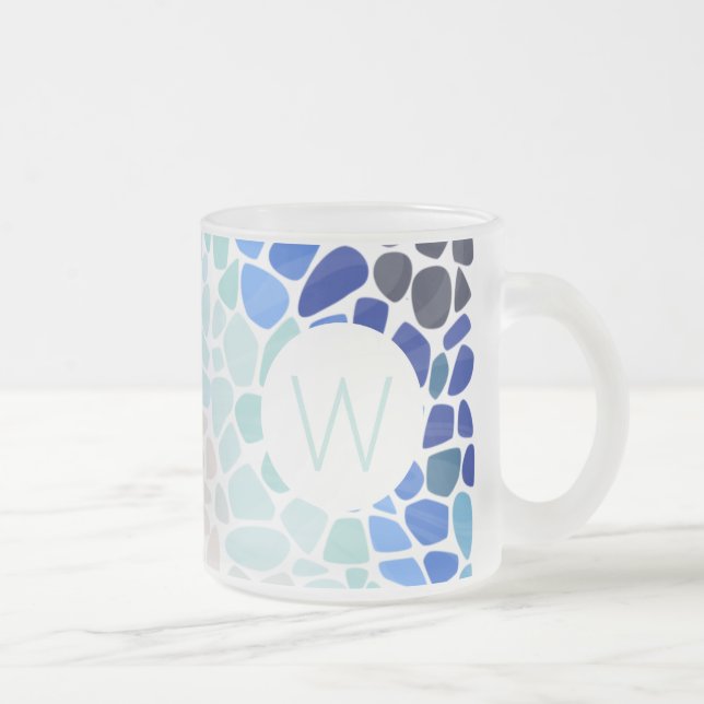 Verre De Mer Coloré Avec Mug Initial (Droit)