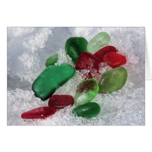 Verre de mer dans la neige