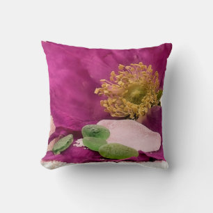 Verre de mer et rose de plage - coussin