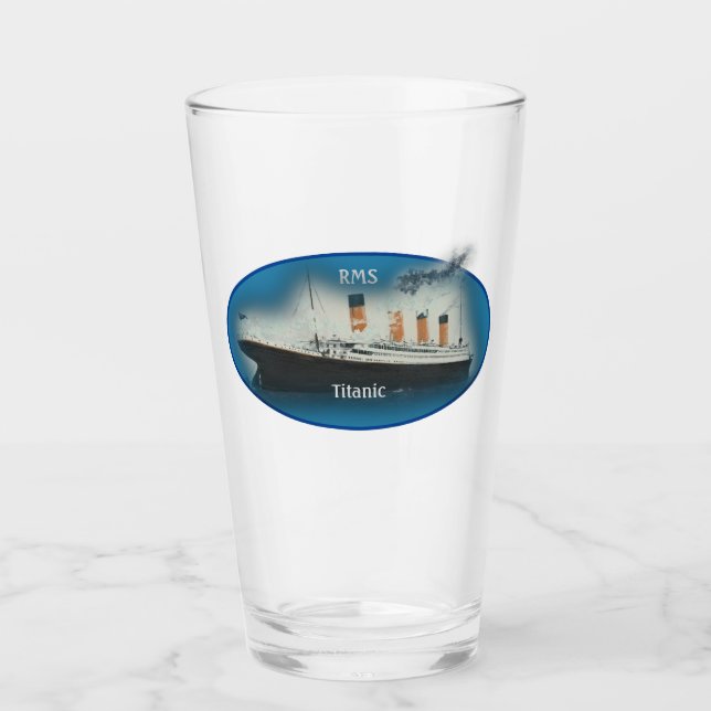 Verre de navire de la ligne Titanic Maritime Blue  (Devant)