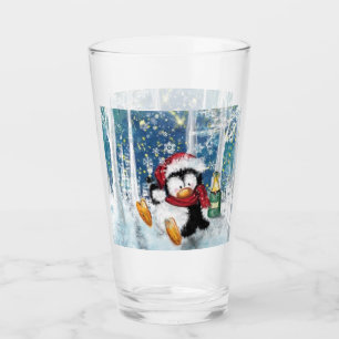 Verre de Noël Joyeux cadeau de pingouin
