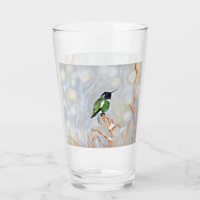 Verre de peinture de colibri du Jour des neiges (Devant)