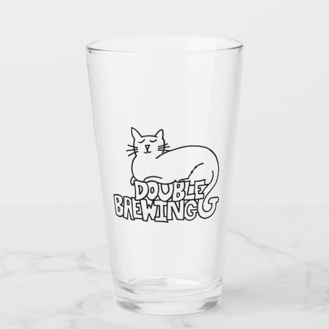 Verre de pinte de chat d'ensemble de brassage de (Devant)