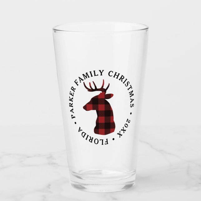 Verre de pinte de Noël de cerf de buffle (Devant)