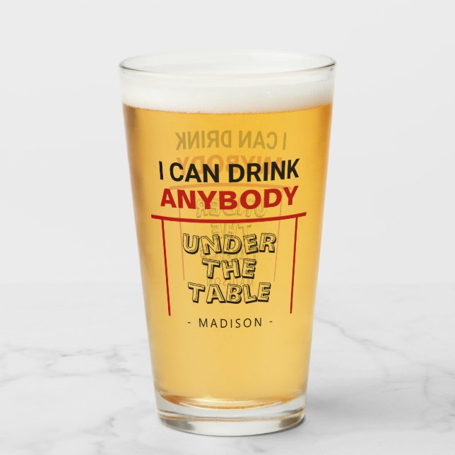 Verre de pinte de nom personnalisé drôle (Devant (rempli))
