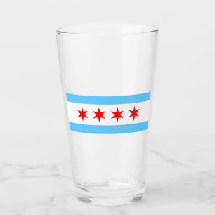 Verre de pinte du drapeau de Chicago