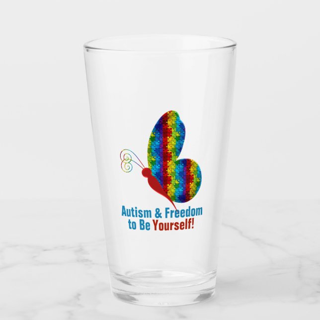 Verre de sensibilisation à l'autisme (Devant)