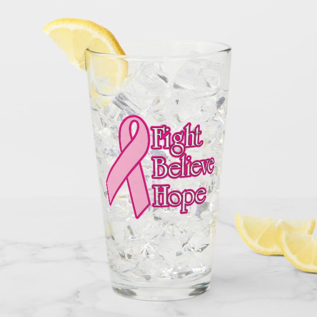 Verre de sensibilisation au cancer du sein (Devant glace)