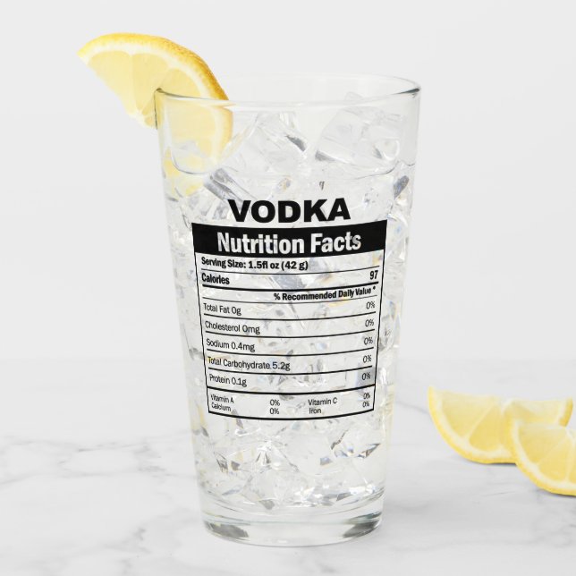 Verre de valeur nutritive de la vodka amusant (Devant glace)