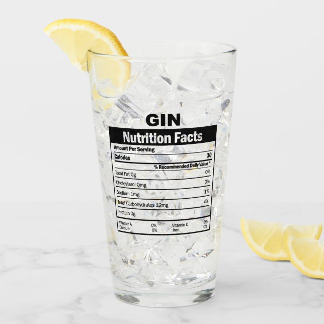 Verre de valeur nutritive Gin amusant (Devant glace)