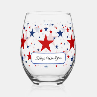 Verre de vin des étoiles patriotiques