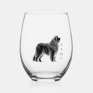 Verre de vin sans pierre pour chien de Terre-Neuve