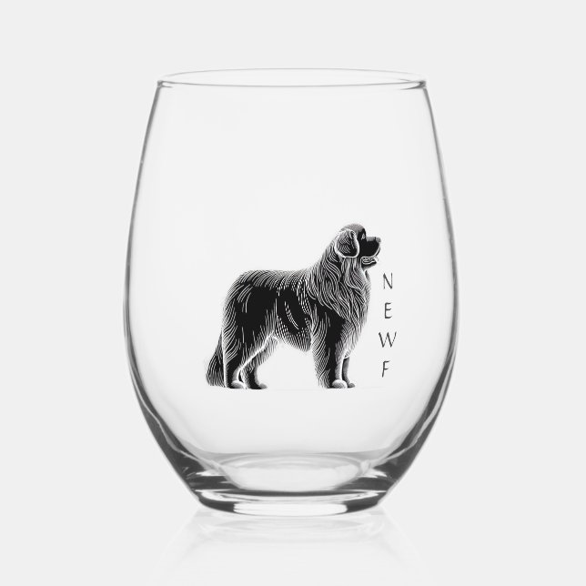 Verre de vin sans pierre pour chien de Terre-Neuve (Recto)