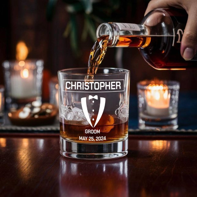 Verre de whisky Groom personnalisé (custom whisky glass for groomsman)