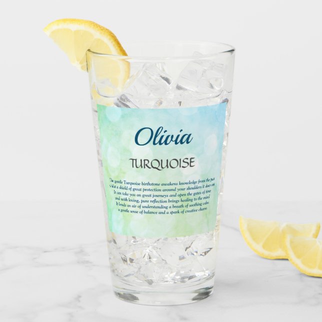 Verre Décembre Birthstone Turquoise design (Devant glace)