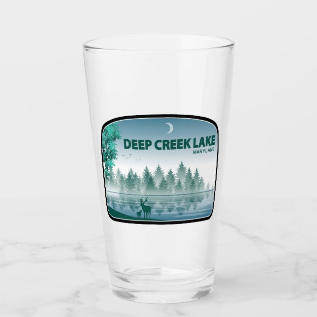 Verre Deep Creek Lake Maryland Cerf (Devant)