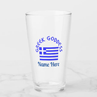 Verre Déesse grecque et drapeau de la Grèce personnalisé