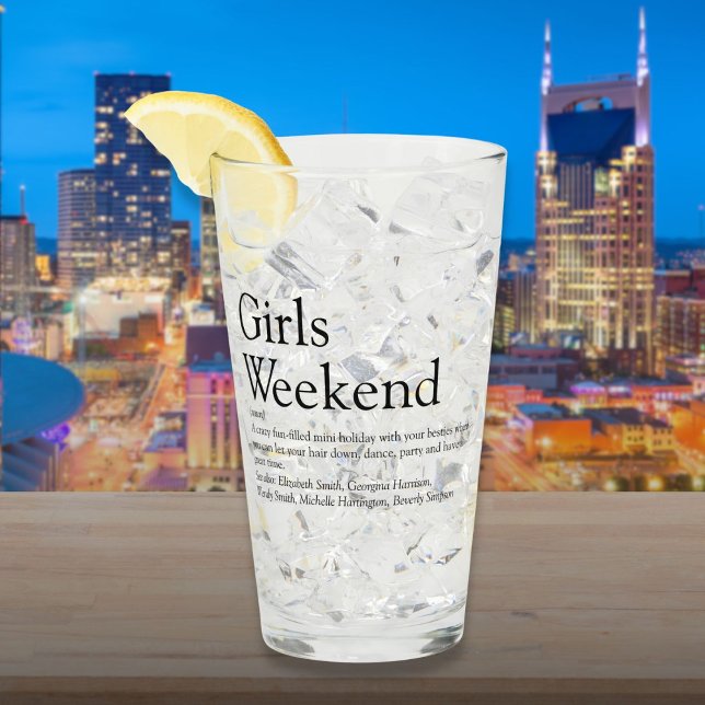 Verre Définition de week-end entre filles personnalisée (Girls Weekend Definition Personalized Glass)