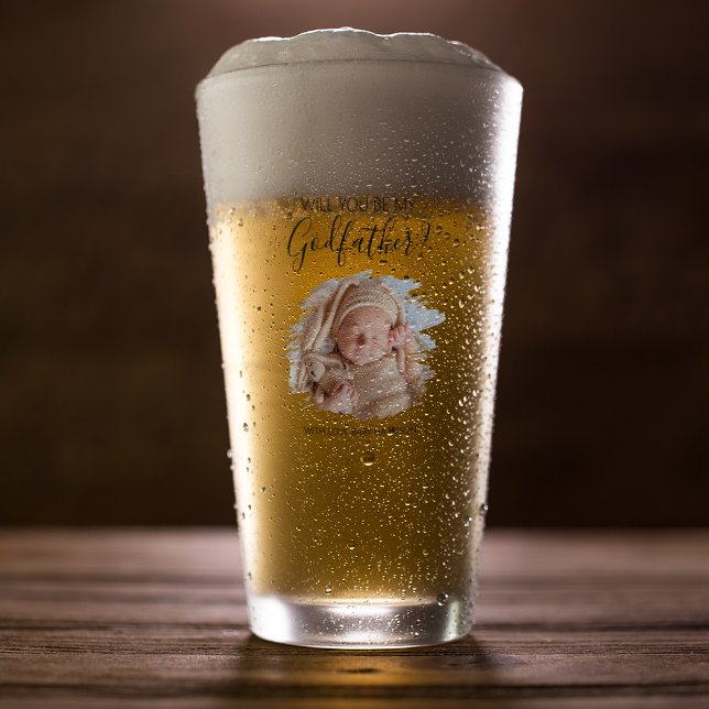 Verre Demande de parrain moderne avec photo (Créateur téléchargé)