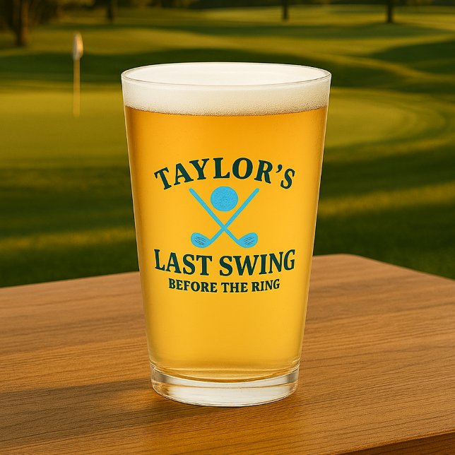Verre Dernier Tour de Swing avant le Golf Bachelor (Last Swing Before The Ring Golf Bachelor Glass by Ricaso 

Groom to be and his crew glasses)