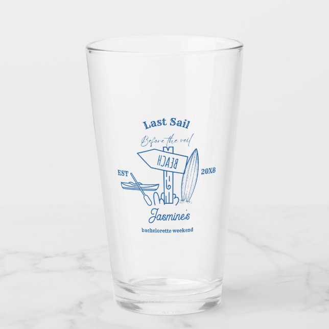 Verre Dernière voile Avant le voile Bachelorette week-en (Devant)