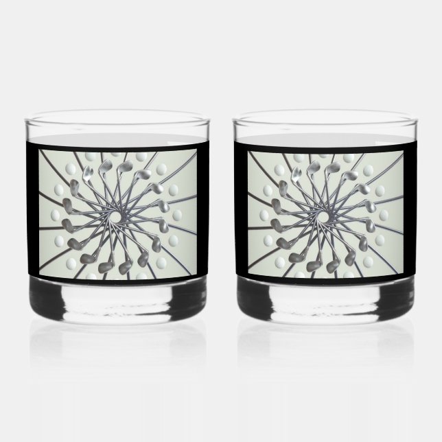 Verre des roches imprimées de Golf Lover (Recto)