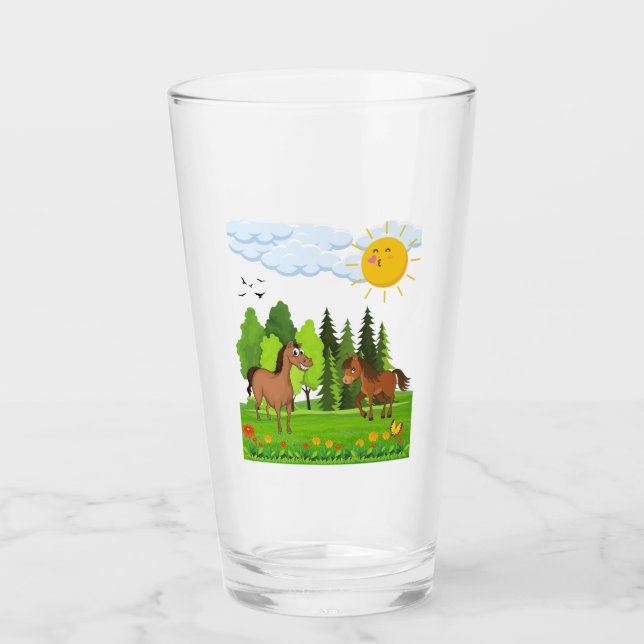 Verre Design de petits chevaux pour les enfants (Devant)