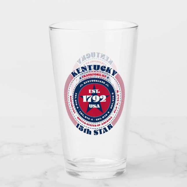 Verre Design de typographie circulaire du Kentucky (Devant)