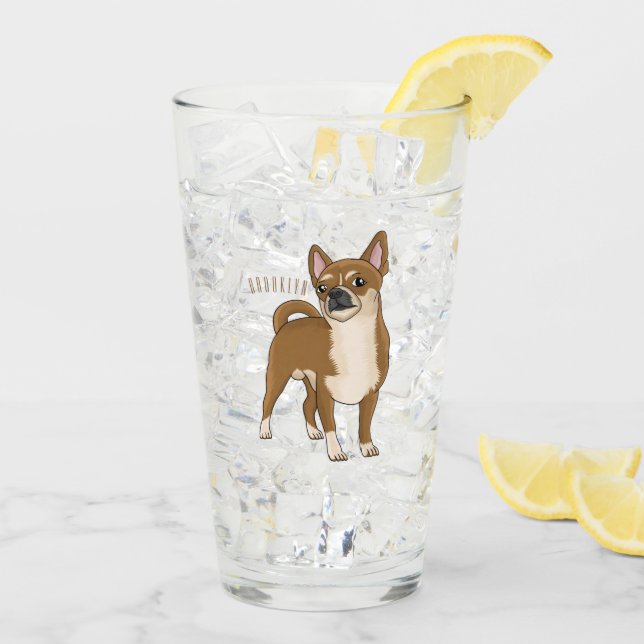 Verre Dessin de Chihuahua pour chien (Dos glace)