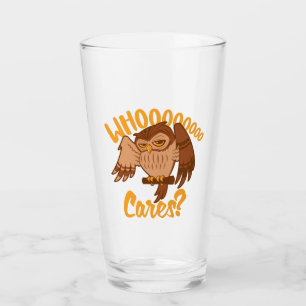 Verre Dessin de chouette de bande dessinée insouciant et
