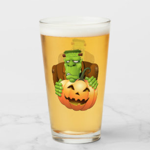 Verre Dessin de Frankenstein Monster avec Citrouille