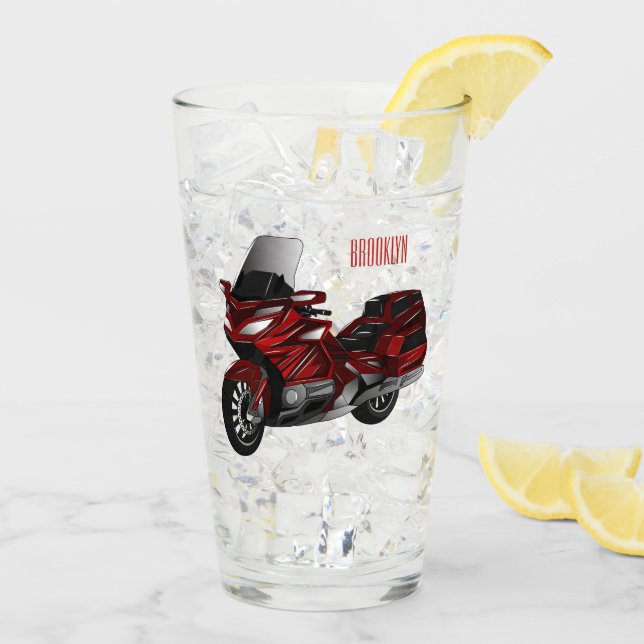 Verre Dessin de moto de tourisme (Dos glace)
