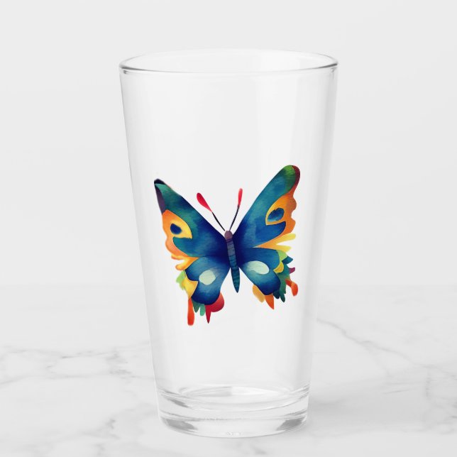 Verre Dessin de papillon  (Devant)