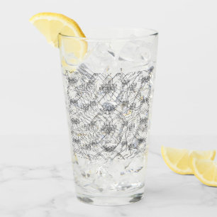 Verre Dessin floral élégant dessiné à la main en monochr