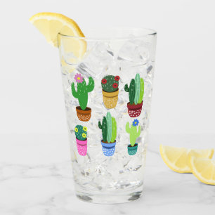 Verre Dessin tendance Cactus pointillés