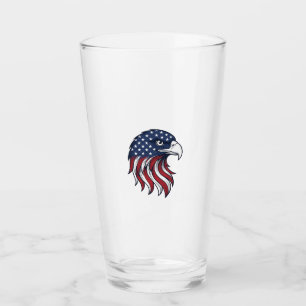 Verre Dessin vectoriel de drapeau d'aigle patriotique po