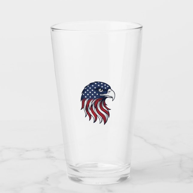 Verre Dessin vectoriel de drapeau d'aigle patriotique po (Devant)