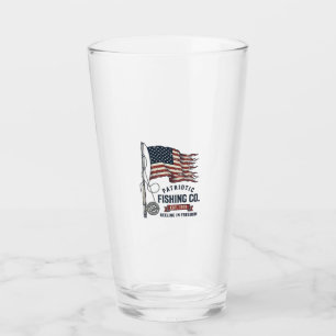Verre Dessin vectoriel de drapeau de pêche patriotique v
