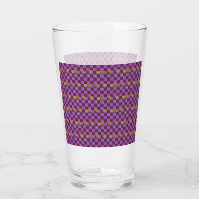 Verre Deux carrés de fleurs (Devant)