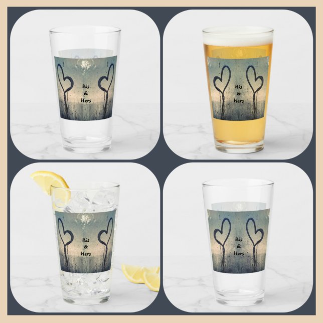 Verre Deux Coeurs Steamy Son et Ses Couples (Créateur téléchargé)
