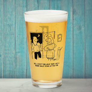 Verre Deux Drôle Caricatures À Thème Bière.