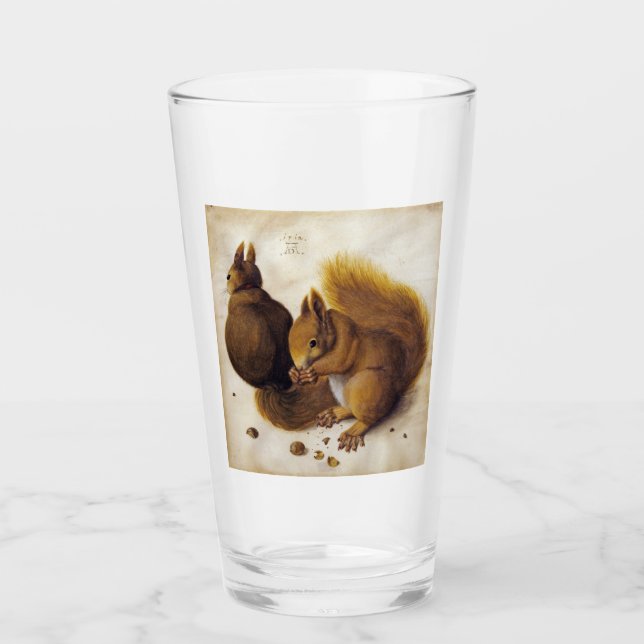 Verre Deux écureuils rouges (par Albrecht Dürer) (Devant)