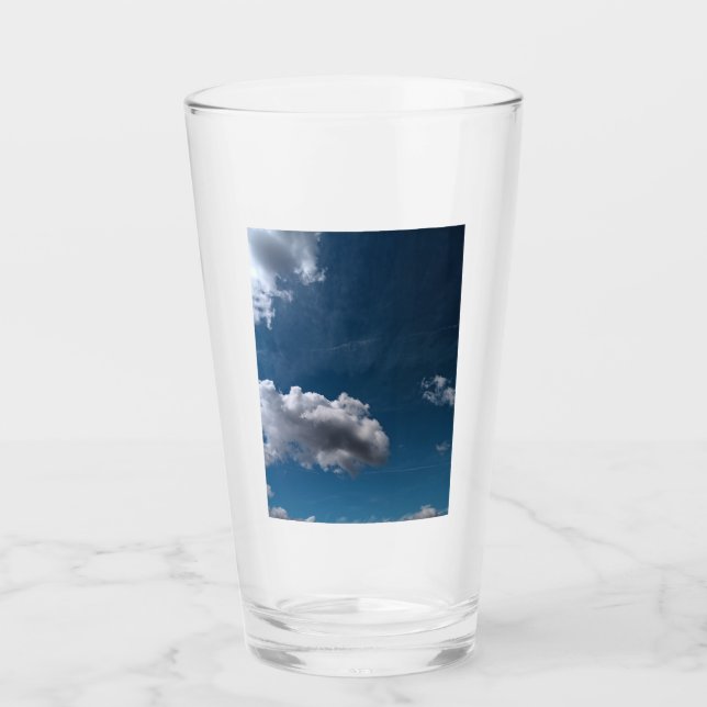 Verre Deux nuages blancs, sur un ciel bleu (Devant)