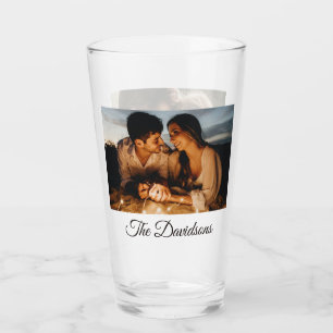 Verre Deux photos et Script personnalisé 16oz Pint Glass