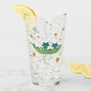 Verre Deux ratons laveurs dans une cosse de pois Art f